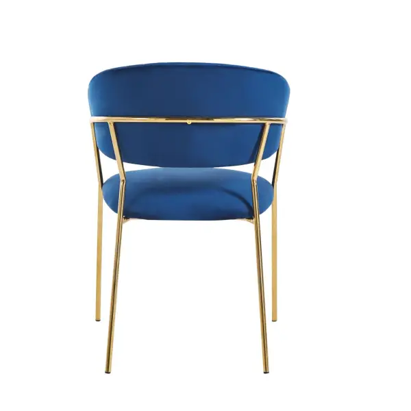 Krzesło tapicerowane niebieski nogi złoty K4-FX 3